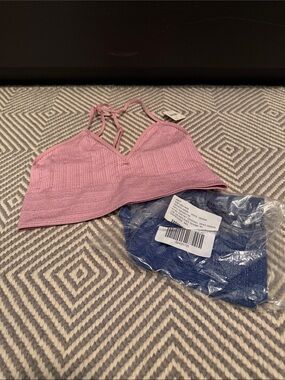 Anthropologie Pink Ribbed Bralette